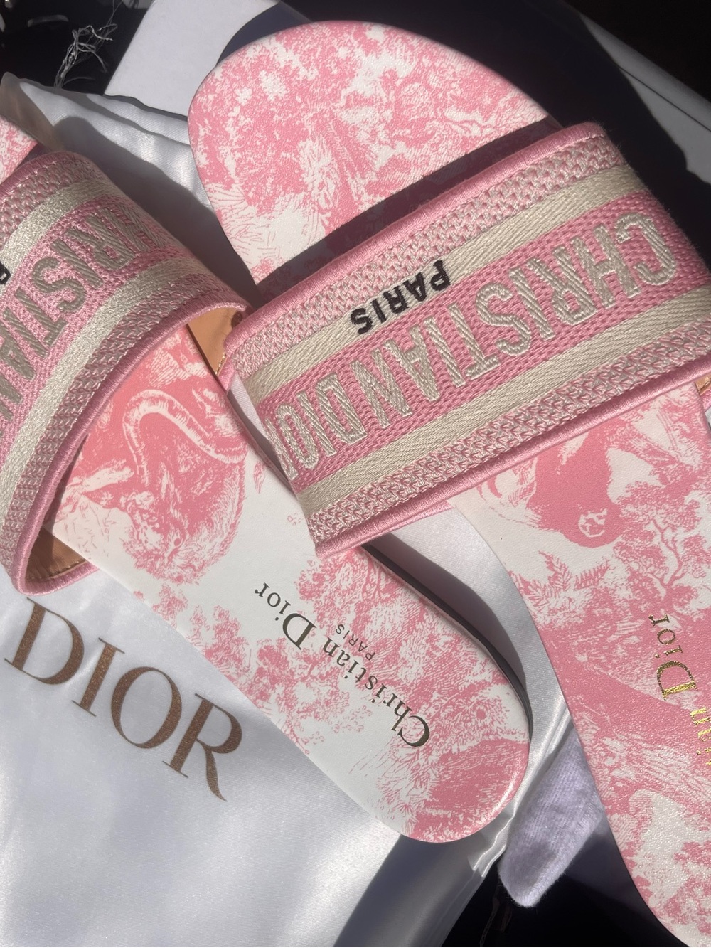 Women's Pink Luxury Slides